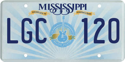MS license plate LGC120