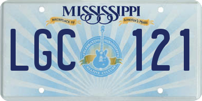 MS license plate LGC121
