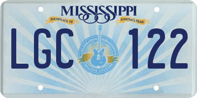 MS license plate LGC122