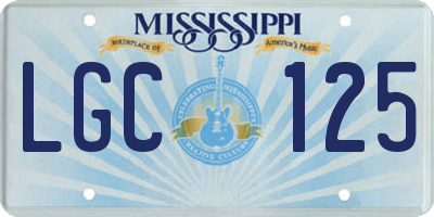 MS license plate LGC125