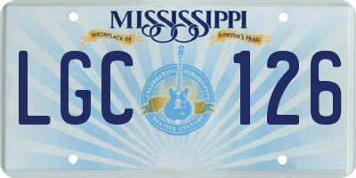 MS license plate LGC126