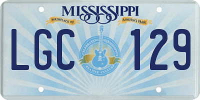 MS license plate LGC129