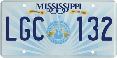 MS license plate LGC132