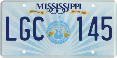 MS license plate LGC145
