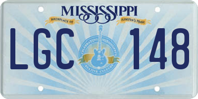 MS license plate LGC148