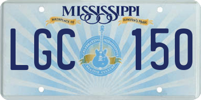 MS license plate LGC150