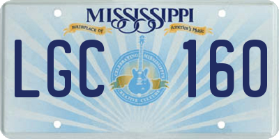 MS license plate LGC160
