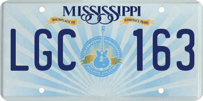 MS license plate LGC163
