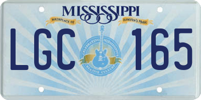 MS license plate LGC165