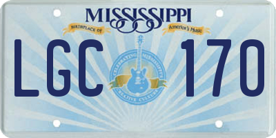 MS license plate LGC170