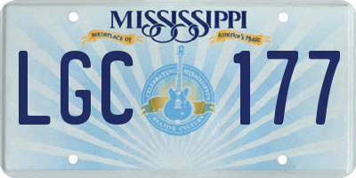 MS license plate LGC177