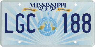 MS license plate LGC188