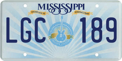 MS license plate LGC189