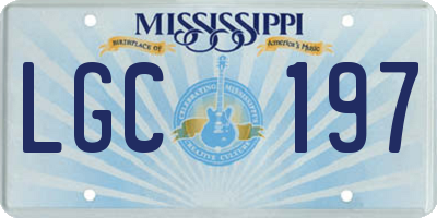 MS license plate LGC197