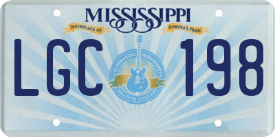MS license plate LGC198