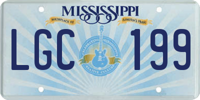 MS license plate LGC199