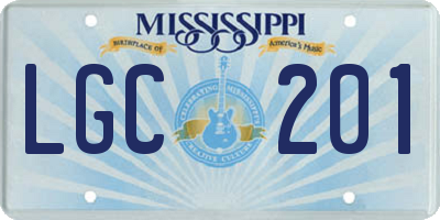 MS license plate LGC201