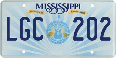 MS license plate LGC202