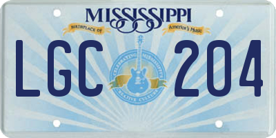 MS license plate LGC204