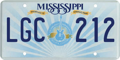 MS license plate LGC212