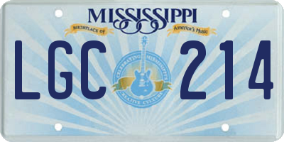 MS license plate LGC214