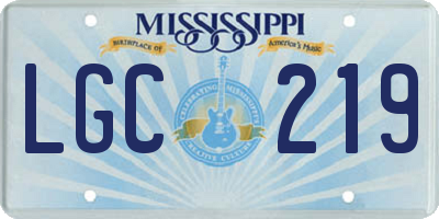 MS license plate LGC219