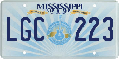 MS license plate LGC223