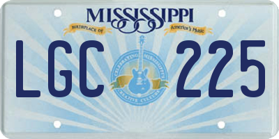 MS license plate LGC225