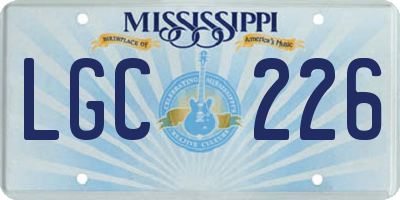 MS license plate LGC226