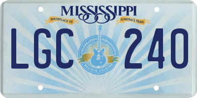 MS license plate LGC240