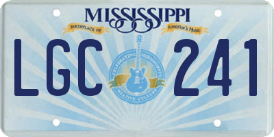 MS license plate LGC241
