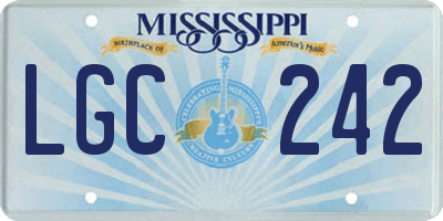 MS license plate LGC242