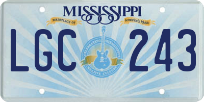 MS license plate LGC243