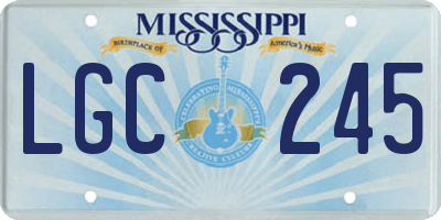MS license plate LGC245
