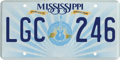 MS license plate LGC246