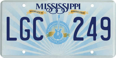 MS license plate LGC249