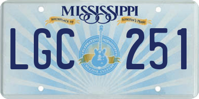 MS license plate LGC251