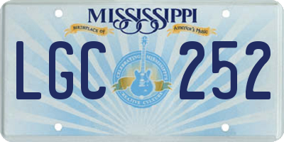 MS license plate LGC252