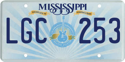 MS license plate LGC253
