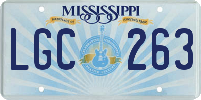MS license plate LGC263