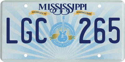 MS license plate LGC265