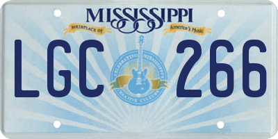 MS license plate LGC266