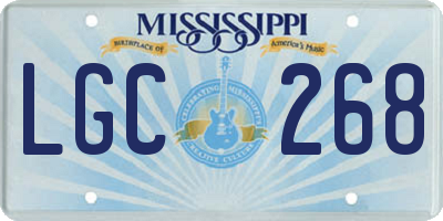 MS license plate LGC268