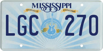 MS license plate LGC270