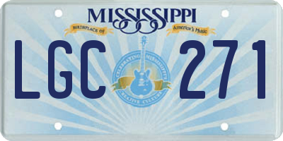 MS license plate LGC271