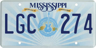 MS license plate LGC274