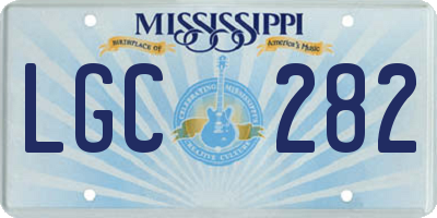 MS license plate LGC282