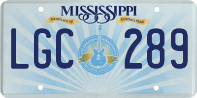 MS license plate LGC289