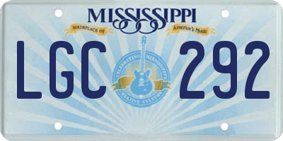 MS license plate LGC292