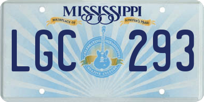 MS license plate LGC293